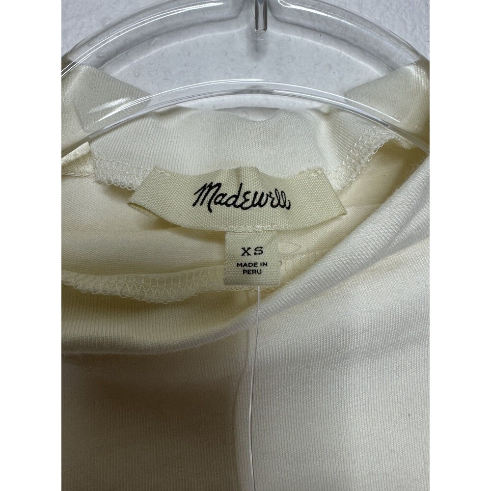 Madewell XS Ruched Mockneck Tank Top Vintage Ivory Slim Fit Sleeveless NWT - Picture 10 of 13